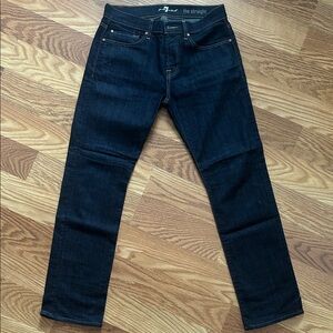 7 For All Mankind Men's Deep Indigo Straight Jeans